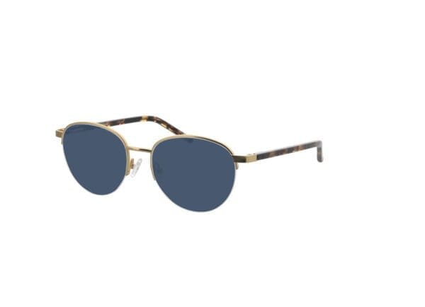 Nancy - gold/havanna Sonnenbrille ohne Sehstärke, Halbrand, Rund