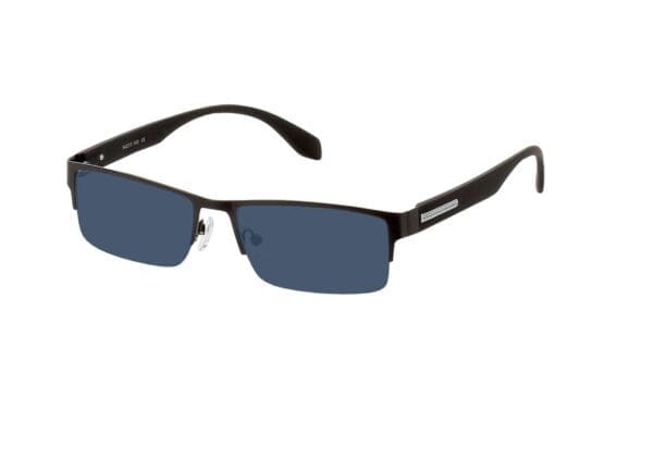 Stanley - schwarz Sonnenbrille mit Sehstärke, Halbrand, Rechteckig