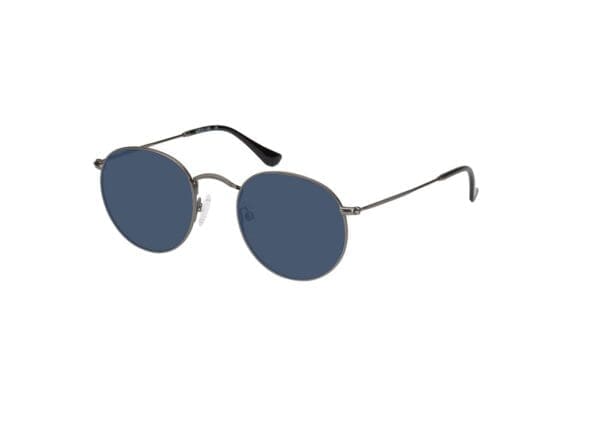 Leipzig - matt silber Sonnenbrille mit Sehstärke, Vollrand, Rund