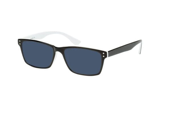 München - schwarz/weiß Sonnenbrille mit Sehstärke, Vollrand, Rechteckig