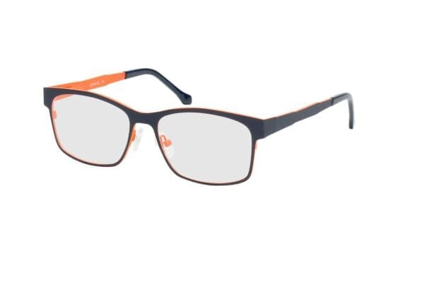 Tumba - dunkelblau/orange Gleitsichtbrille, Vollrand, Eckig