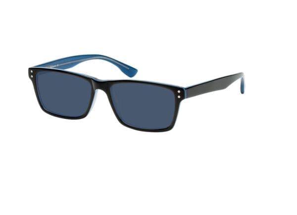 München - schwarz/blau Sonnenbrille mit Sehstärke, Vollrand, Rechteckig