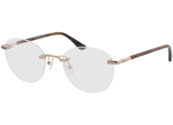 Woodfellas Optical Ammil curled/gold shiny 52-20 Brillengestell inkl. Gläser, Damen/Herren, Randlos, Rund