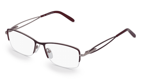 Fielmann OPH 9794 FLEX CL Damen-Brille inkl. Gläser Nylor Eckig Edelstahl-Gestell 52mm/17mm/135mm, rot